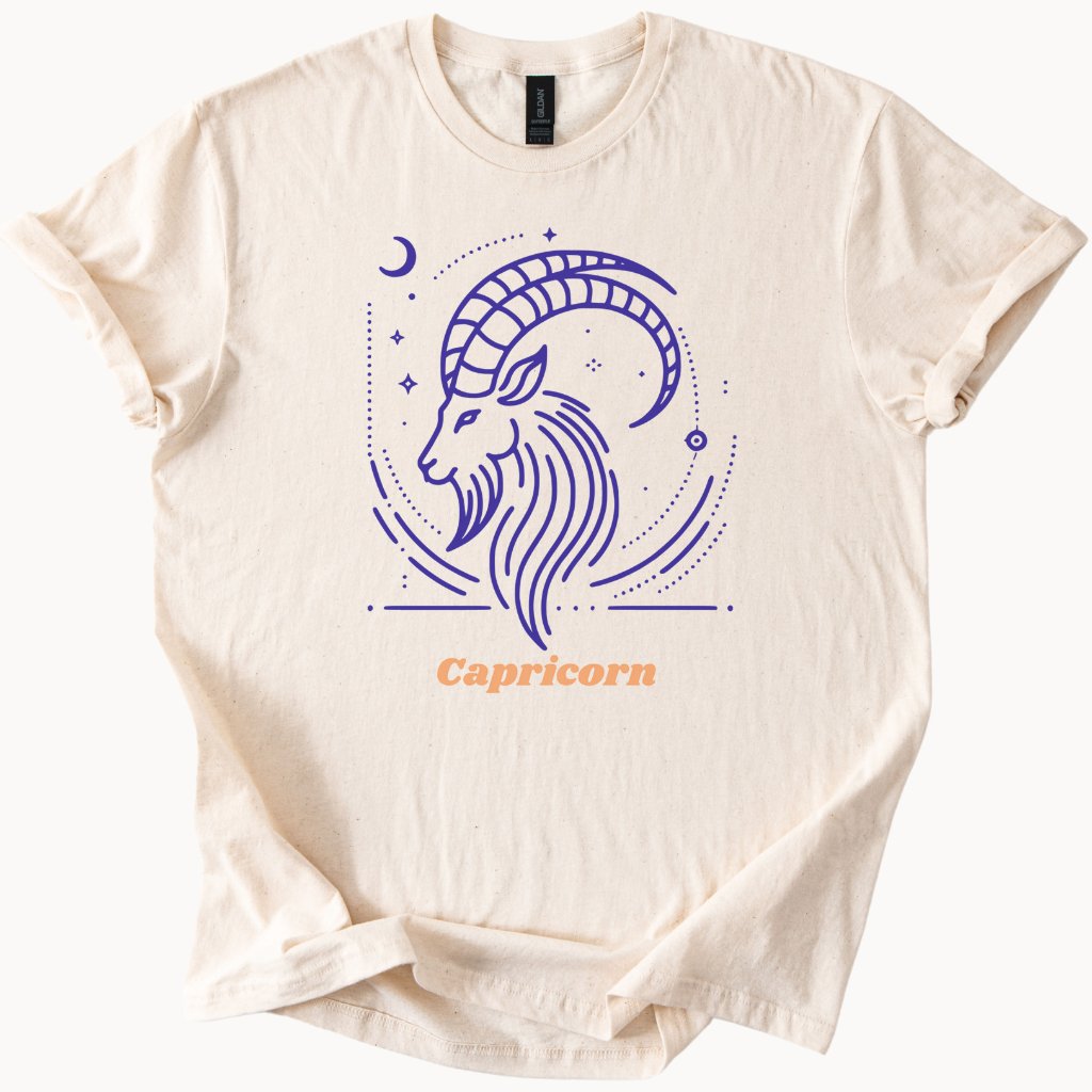 Capricorn Astrology Tshirt Celestial Goat Sign Tee